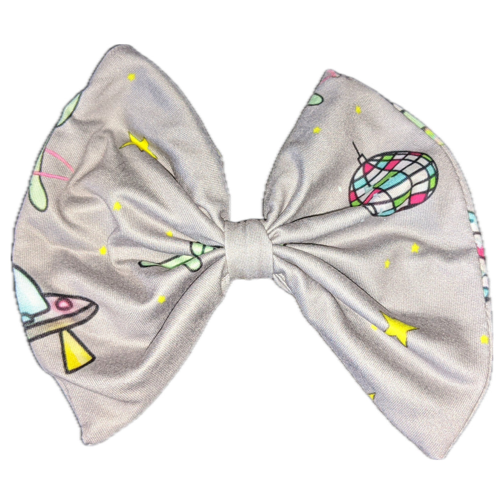 Disco Aliens Fabric Hair Bow