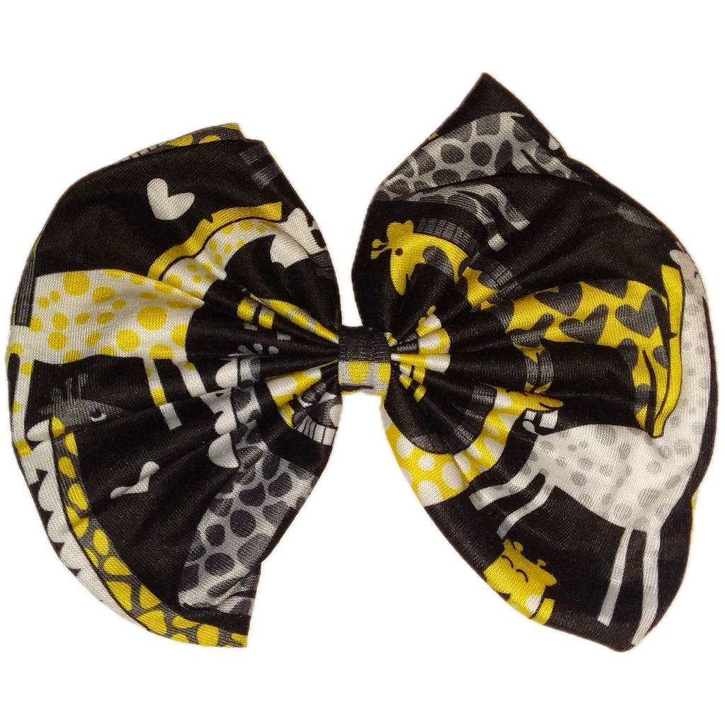 Giraffe Fabric Hair Bow