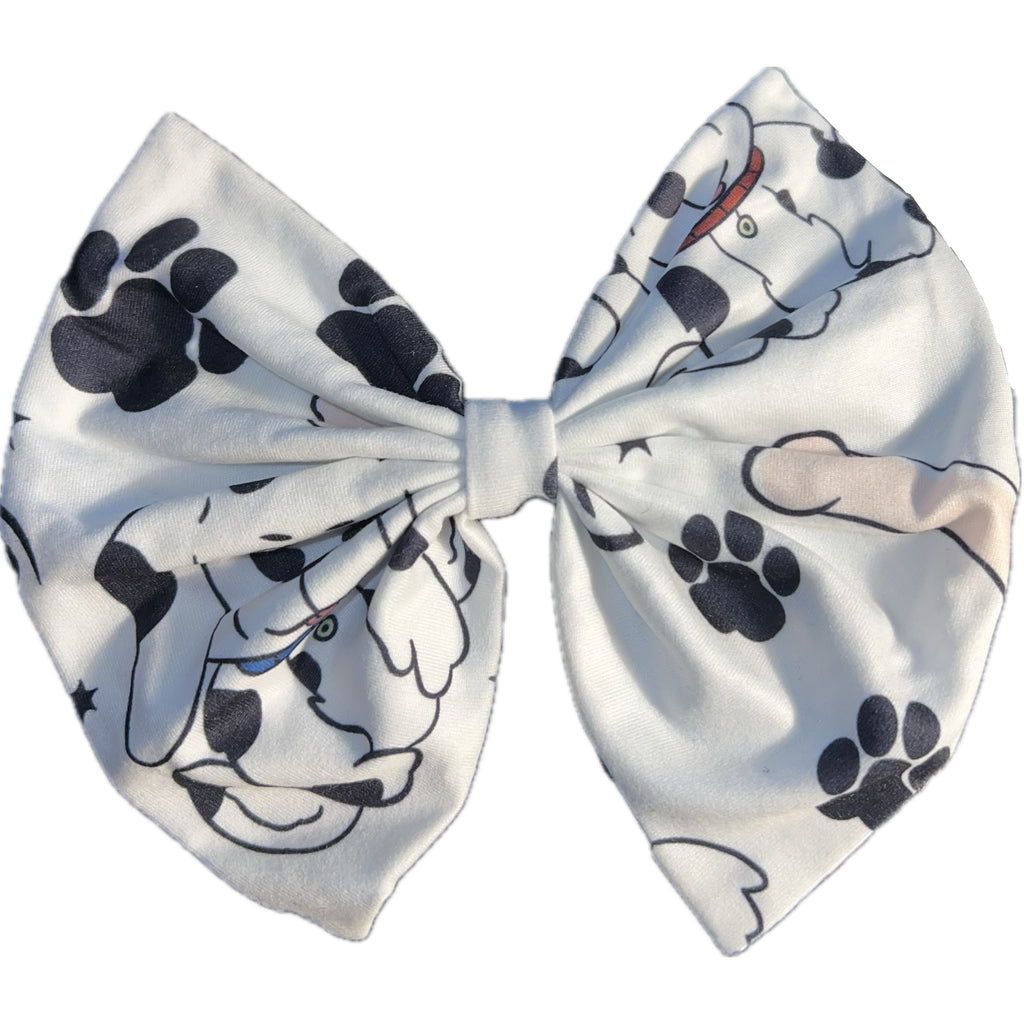 Spotted Pups Fabric Hair Bow