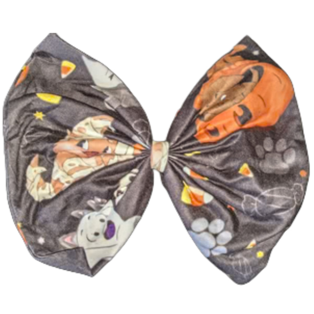 Trick & Treat Kitty Puppy Fabric Hair Bow