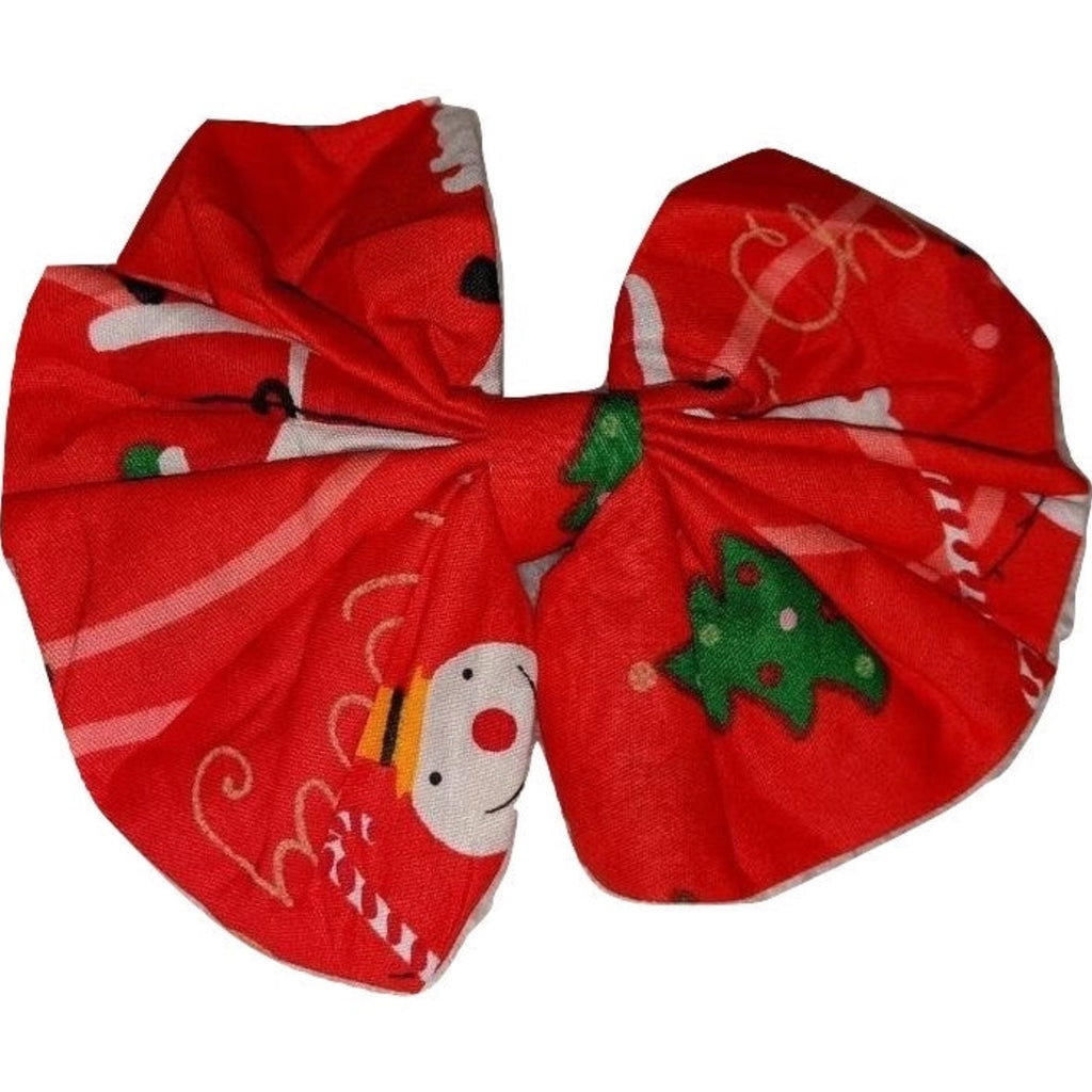Holiday Christmas Fabric Hair Bow