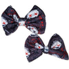 Goth Kitty Fabric 2pc Hair Bow Set