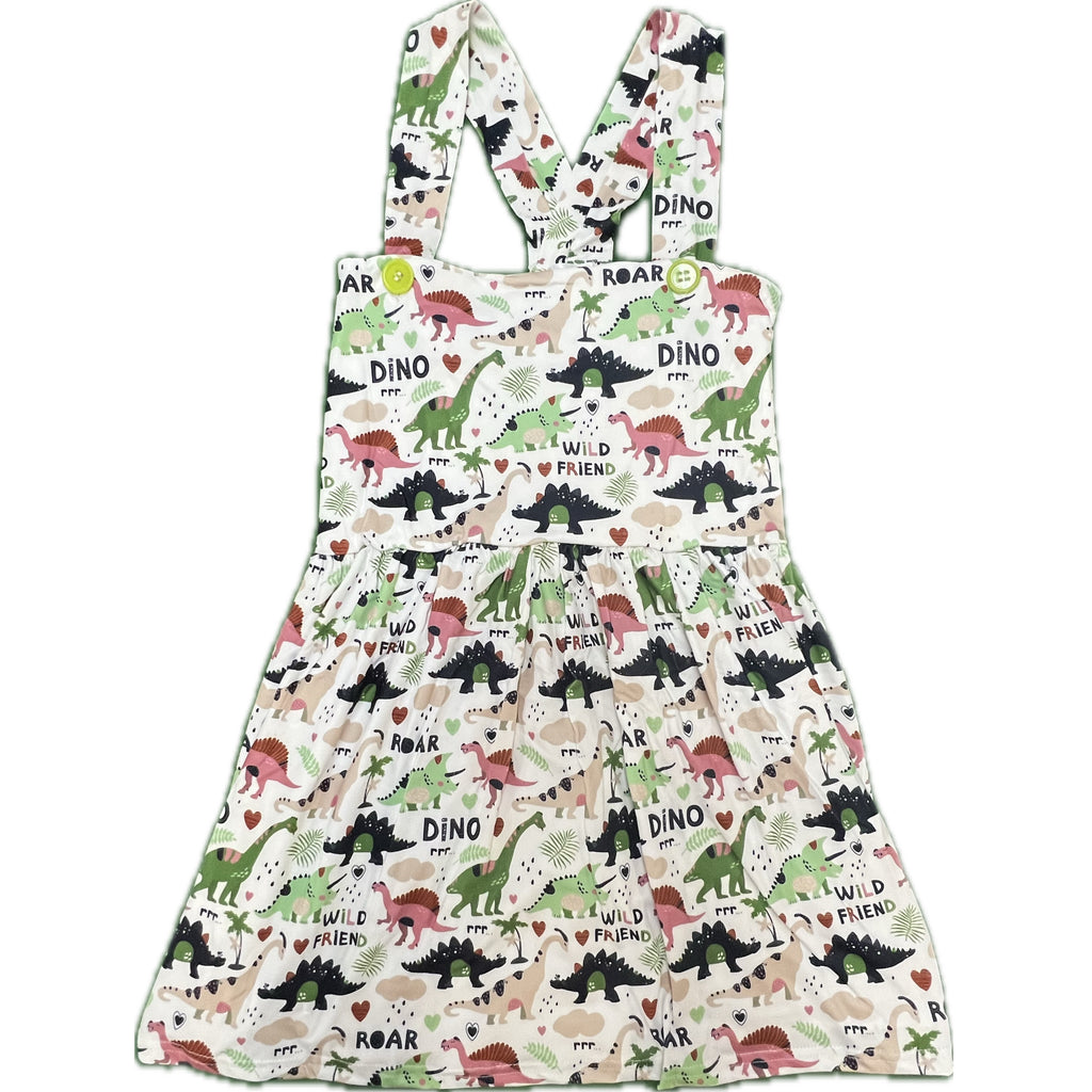 Wild Dino Friends Suspender Skirt Dress