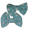Light Blue Dots Fabric 2pc Hair Bow Set