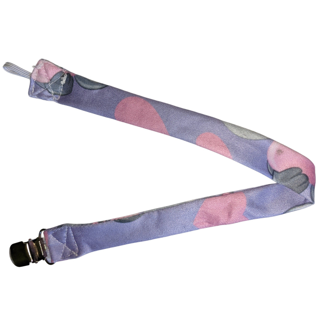 Purple & Pink Cartoon Fabric Pacifier Clip