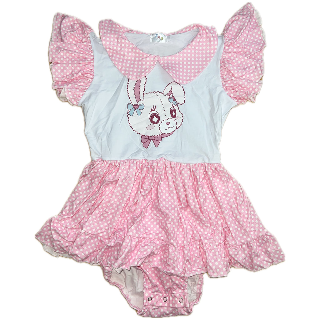 Lil Critters Bunny Cotton Romper Dress