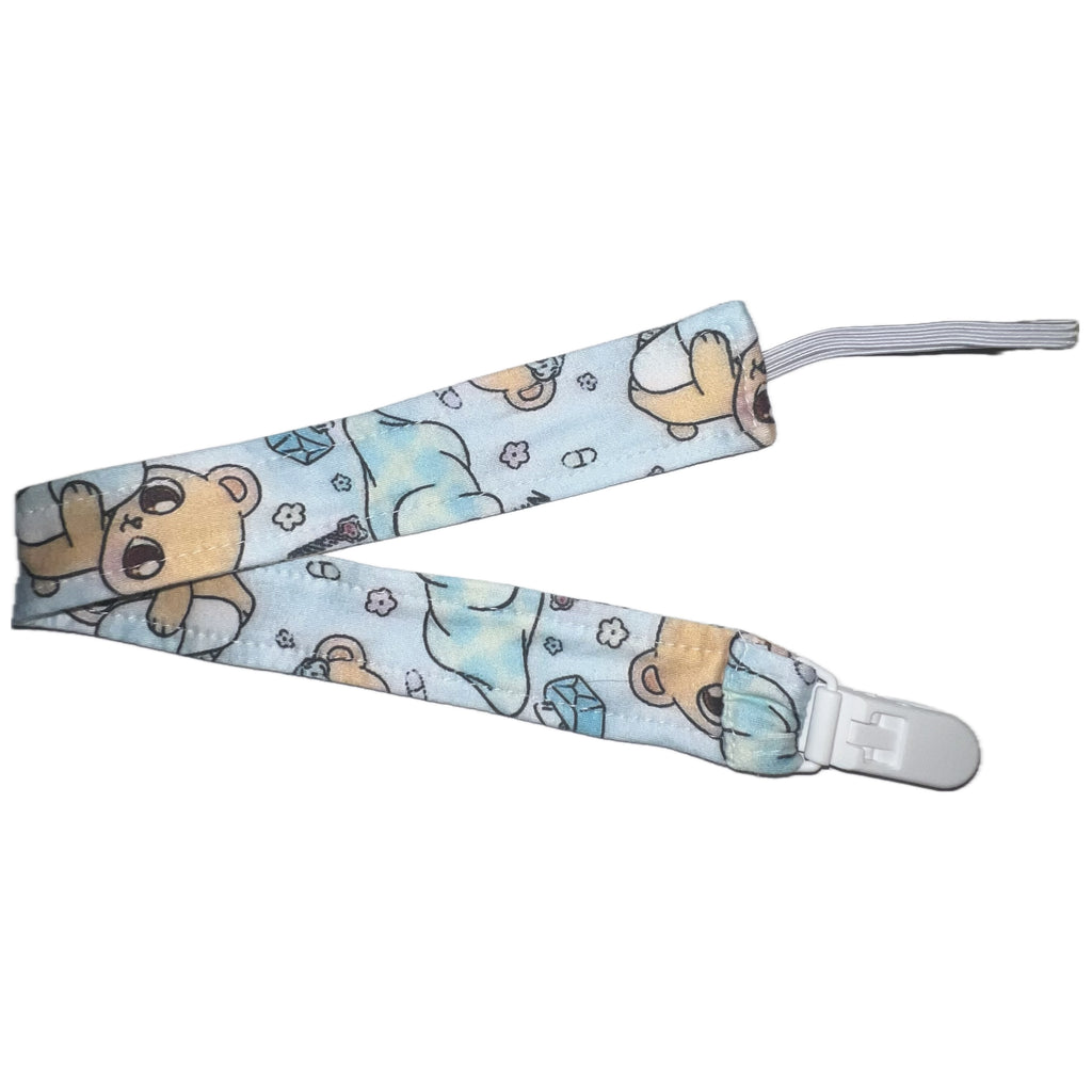 Under the Weather Bear Fabric Pacifier Clip