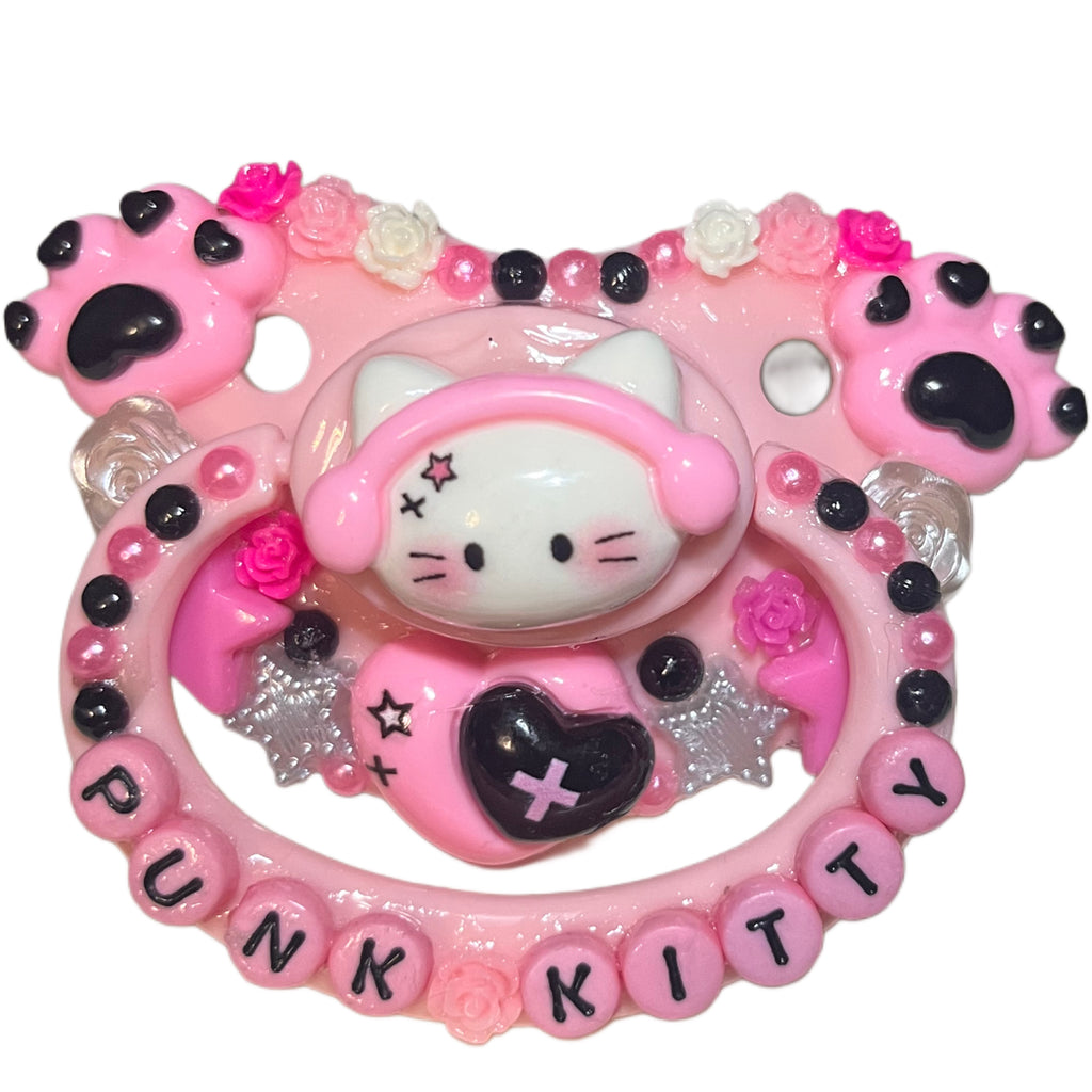 Punk Kitty Hand Crafted Deluxe Pacifier