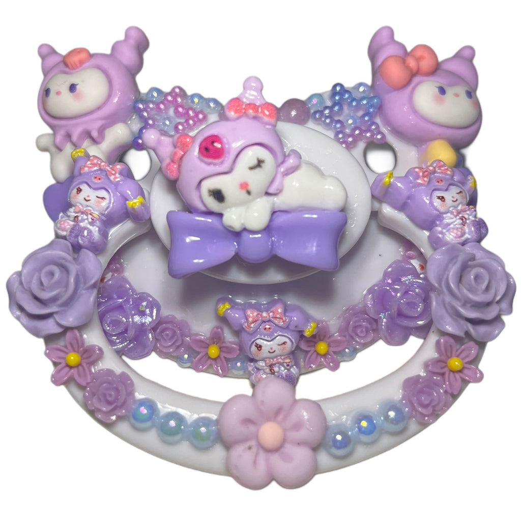 Purple Bunny Hand Crafted Deluxe Pacifier
