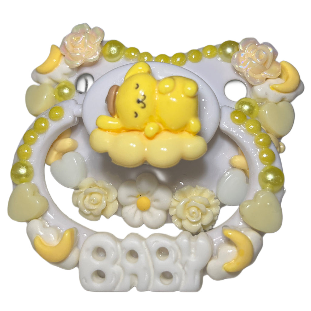 Yellow Puppy Hand Crafted Deluxe Pacifier