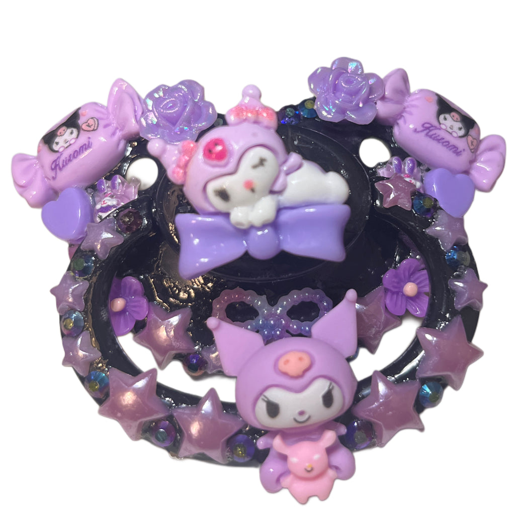Purple Bunny Hand Crafted Deluxe Pacifier