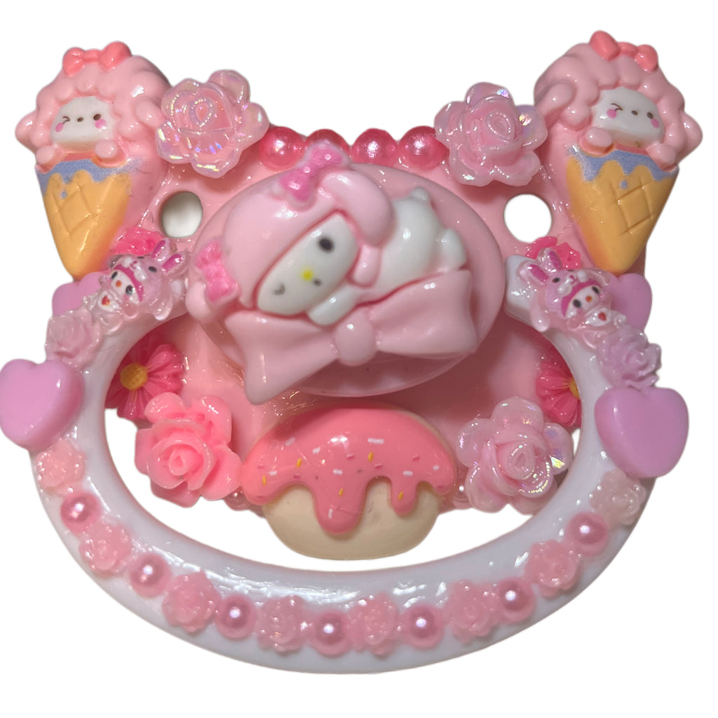 Pink Bunny Hand Crafted Deluxe Pacifier