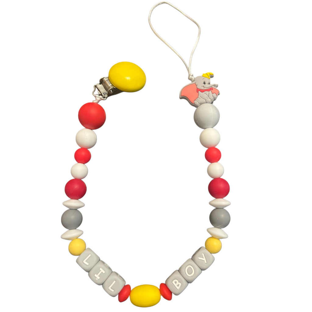 Lil Boy Elephant Silicone Teether Pacifier Clip