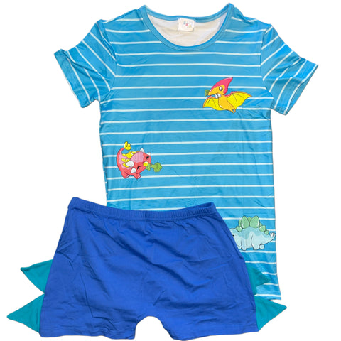 V2 Veggisaurus Dinosaur Blue Shirt second image