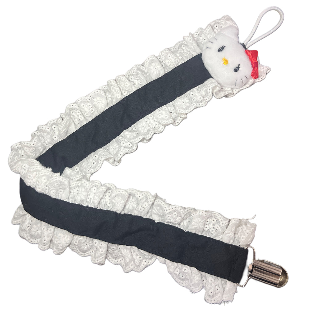 Kitty Ruffle Deluxe Pacifier Clip