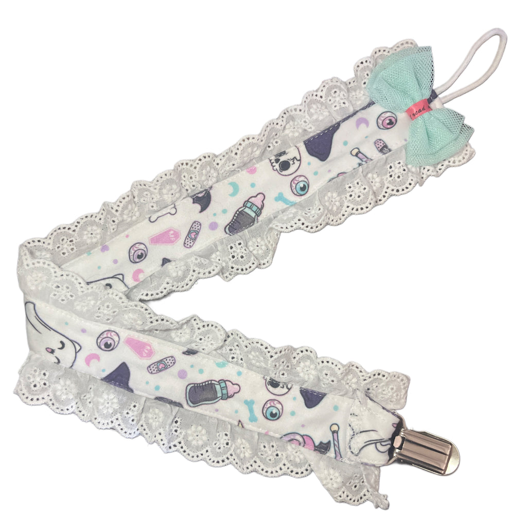 Lil Death Plush Ruffle Deluxe Pacifier Clip