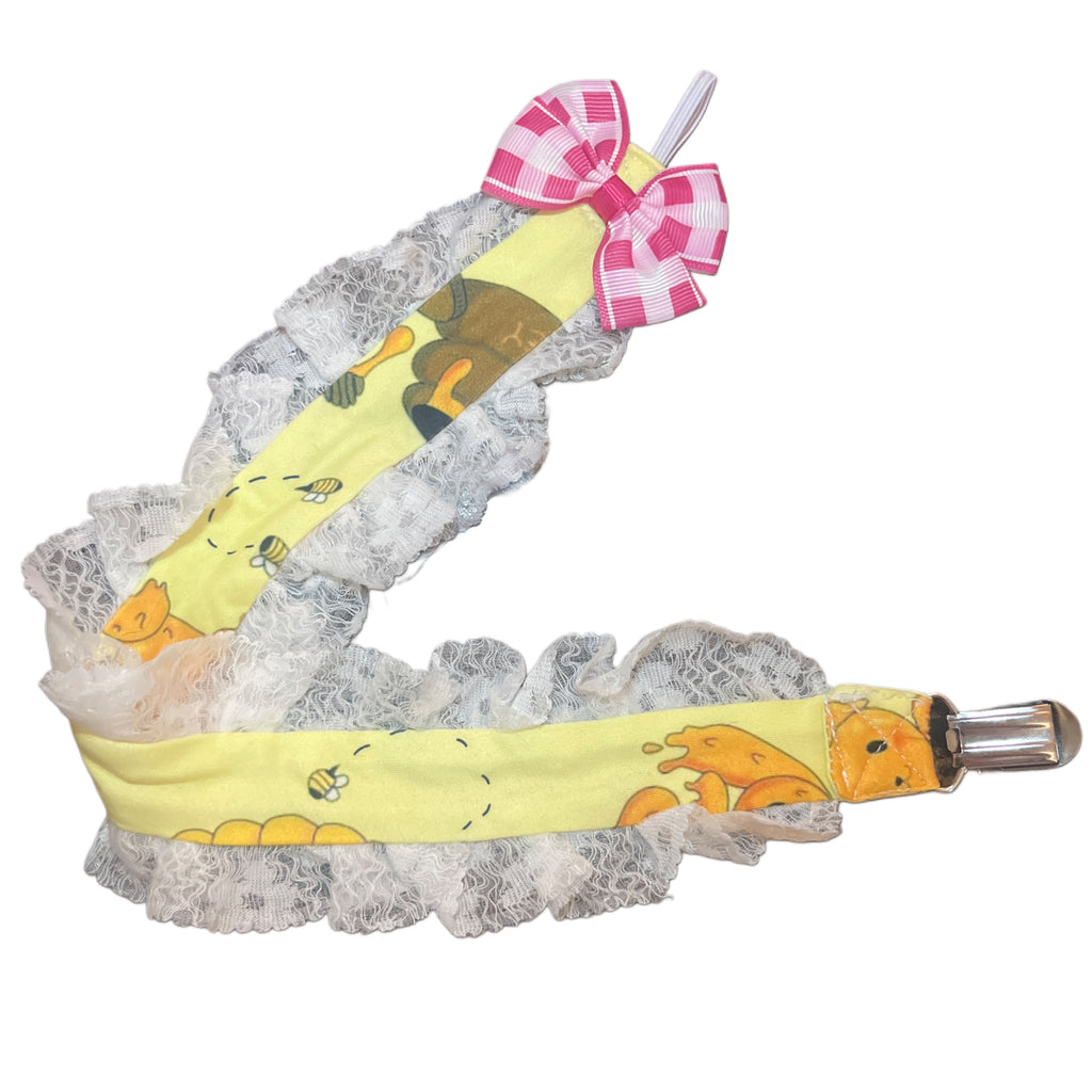 Hunny Bunny Plush Ruffle Deluxe Pacifier Clip