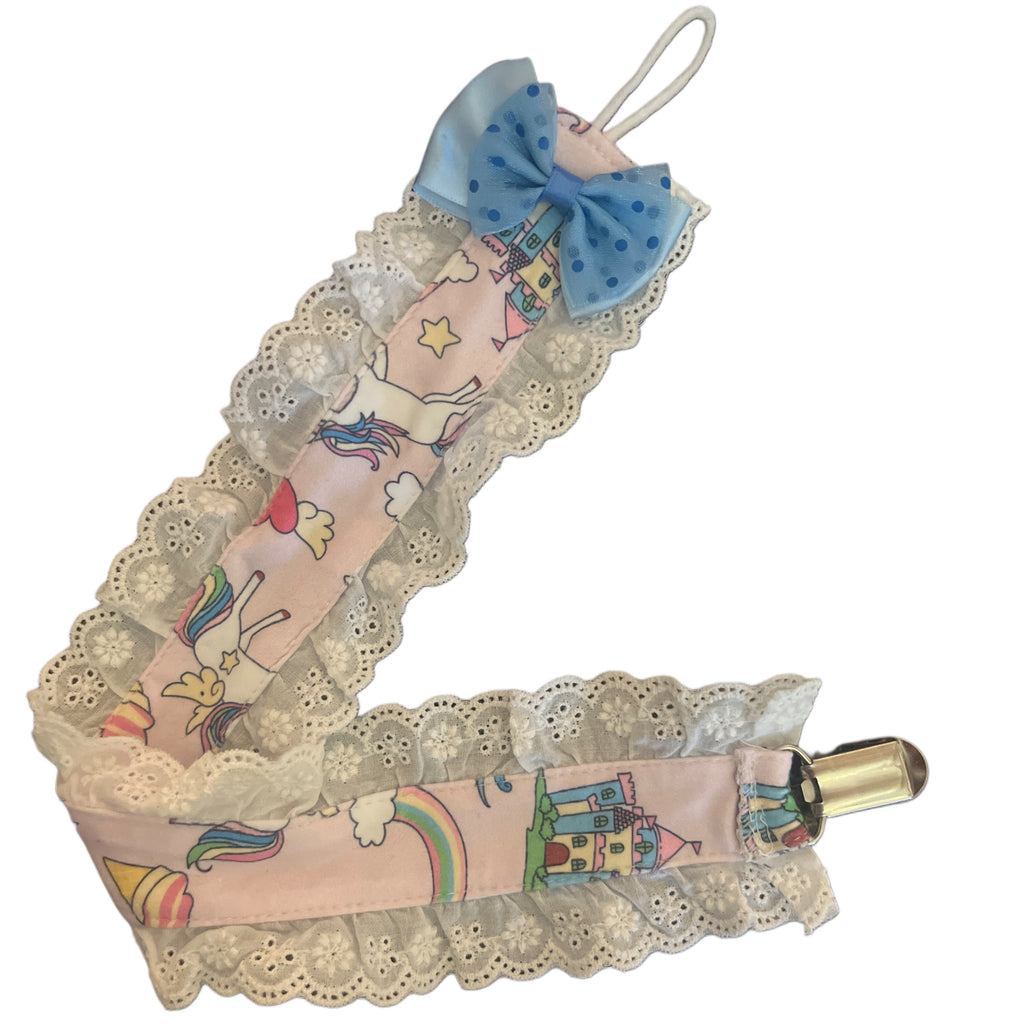 Unicorn Plush Ruffle Deluxe Pacifier Clip