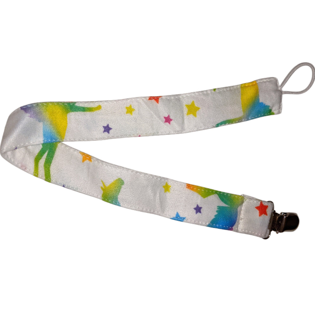 Unicorn Fabric Pacifier Clip