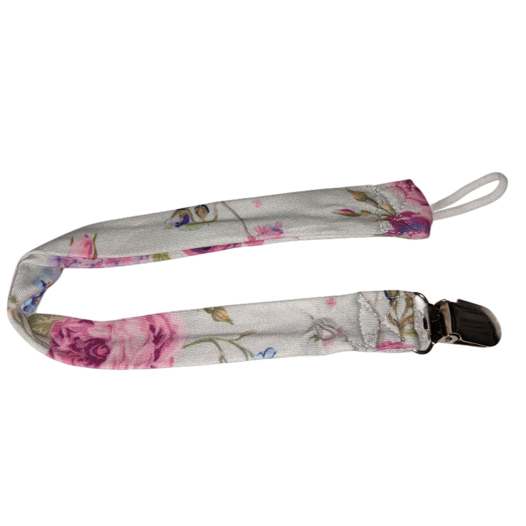 Vintage Lavender Fabric Pacifier Clip