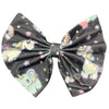 Unicorn Animals Grey Fabric Hair Bow