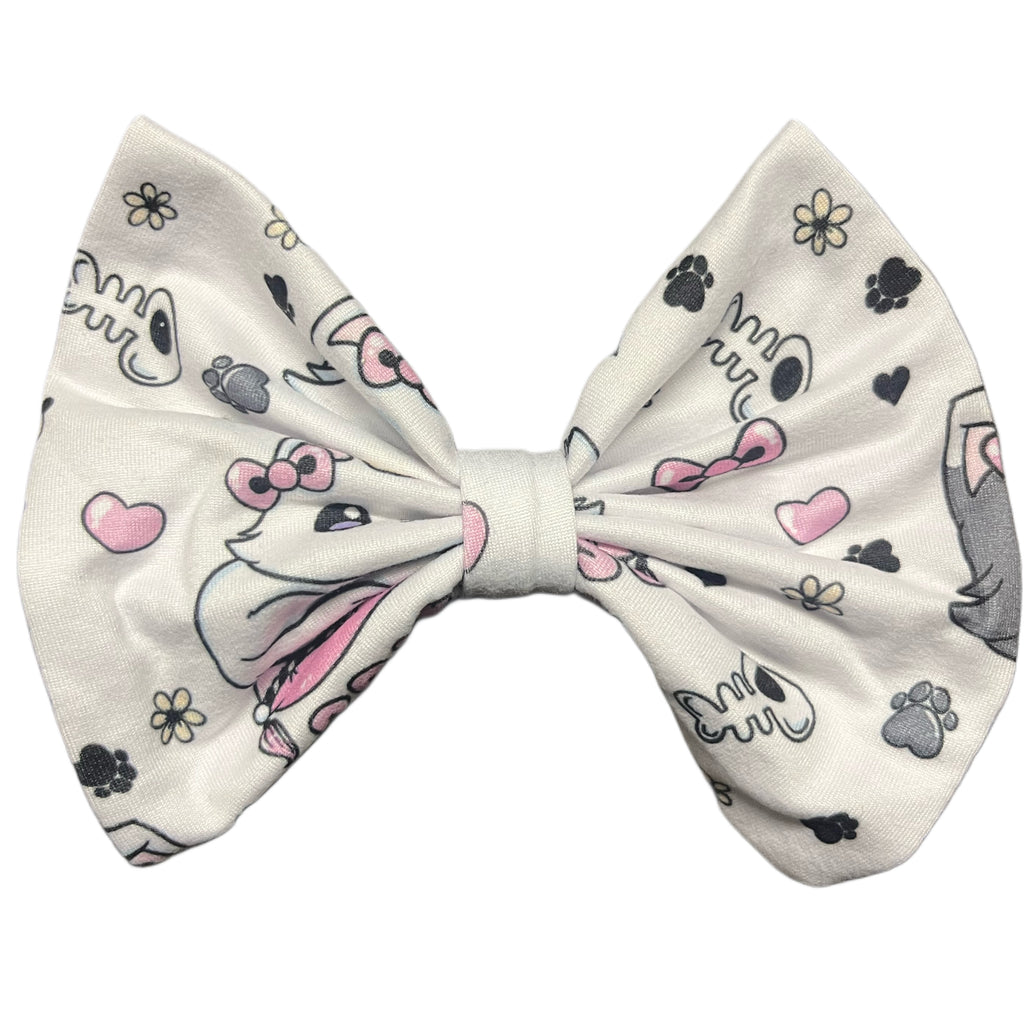 Princess Kitty Fabric Hair Bow