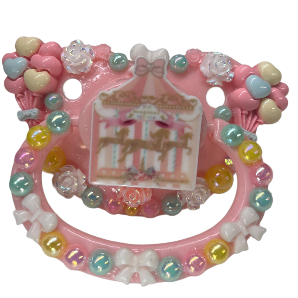 Pastel Carousel Hand Crafted Deluxe Pacifier