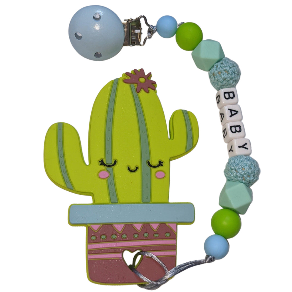 Cactus Silicone Teether Chewing Toy Pacifier Clip