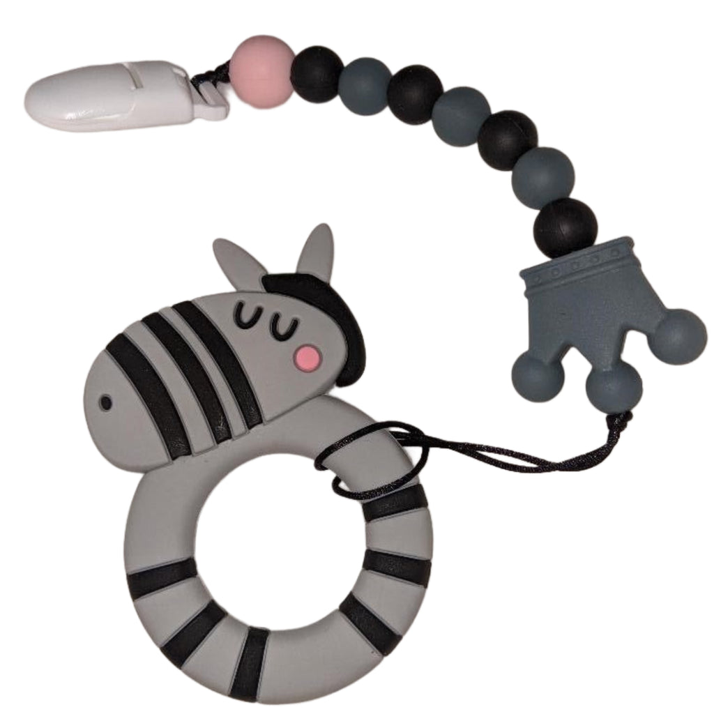 Zebra Silicone Teether Chewing Toy Pacifier Clip