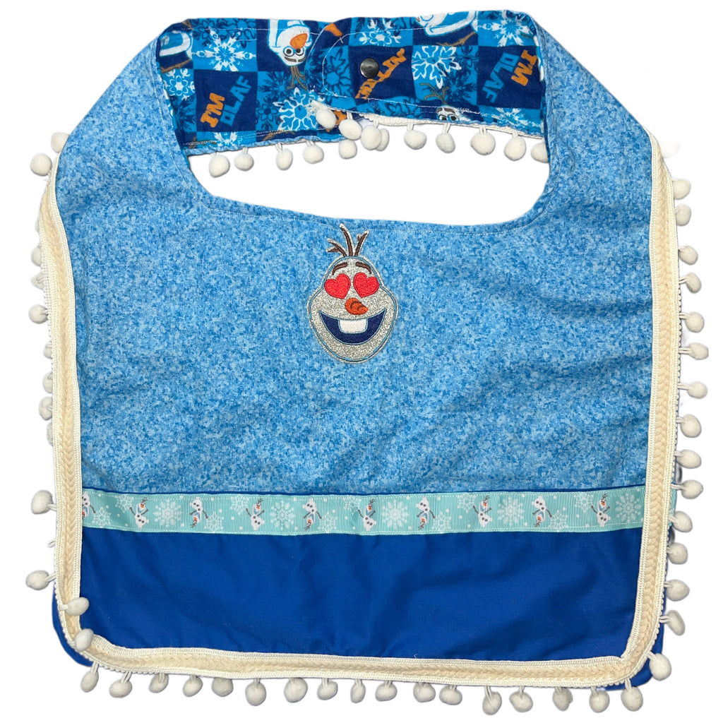 Snowman Handmade Double Sided Adult Bib