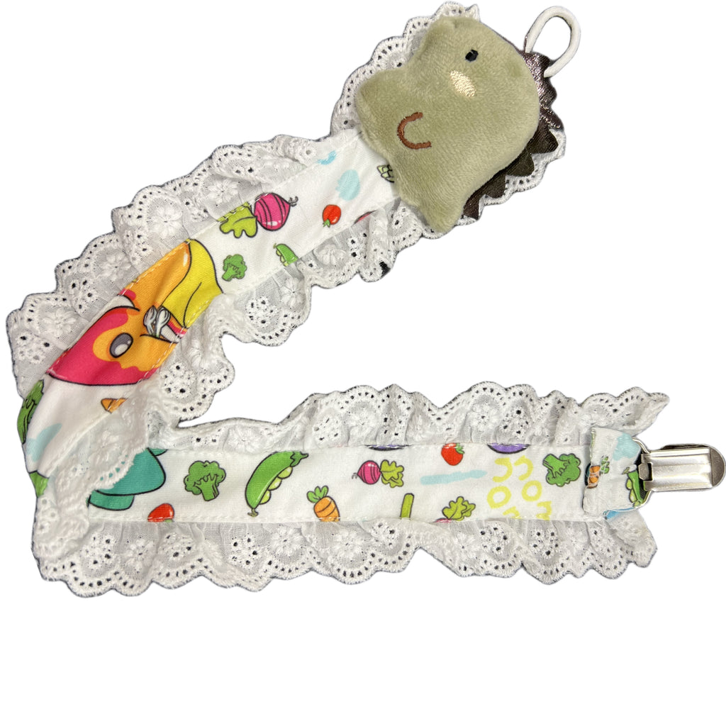 Veggisaur Ruffle Deluxe Pacifier Clip