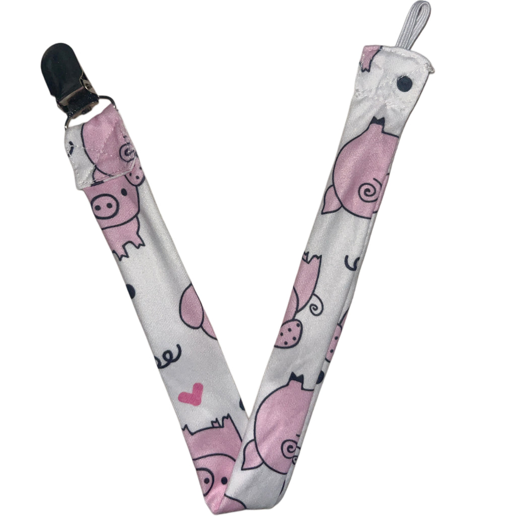 Lil Piggy Fabric Pacifier Clip