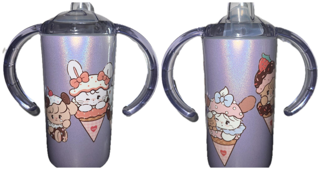 Puppy Kitty Ice Cream 12oz Stainless Steel Sippy Cup