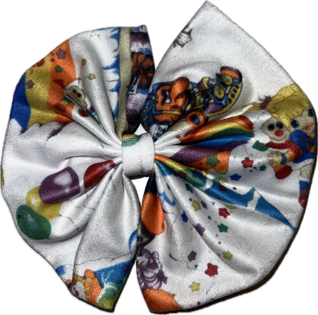 Rainbow Girl Fabric Hair Bow