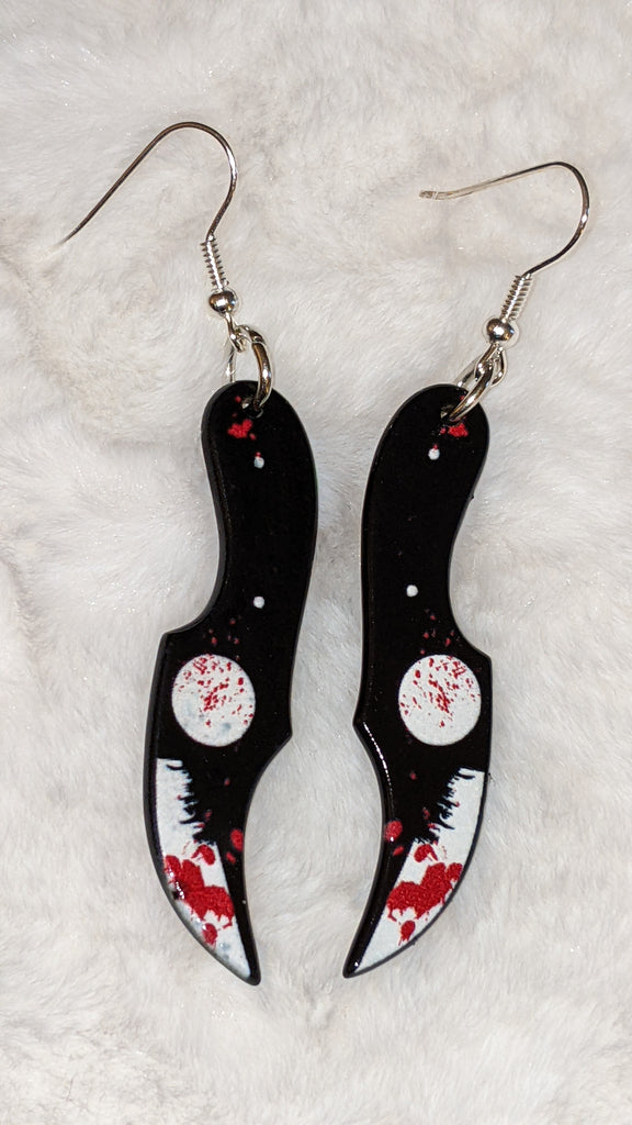 Bloody Throwing Knives Earrings