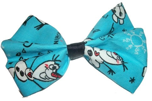 Snowman Fabric Hair Bow