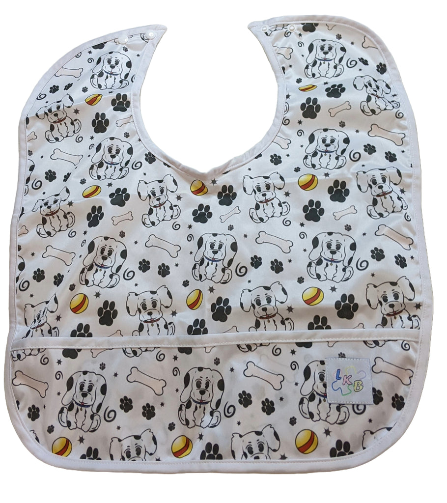 Spotted Pups Water Proof Bib with Pocket