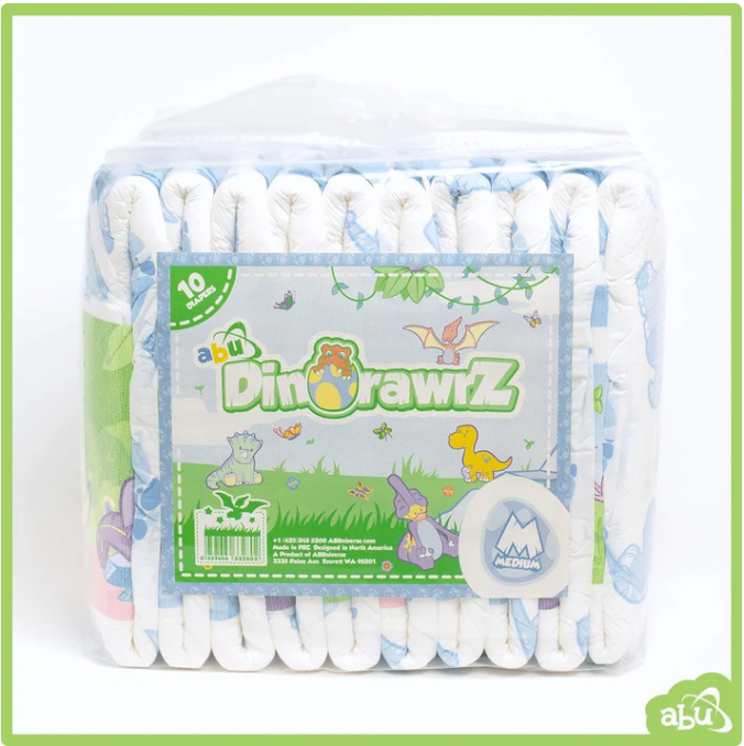 ABU DinoRawrZ ABDL Adult Diaper Full 10 Pack