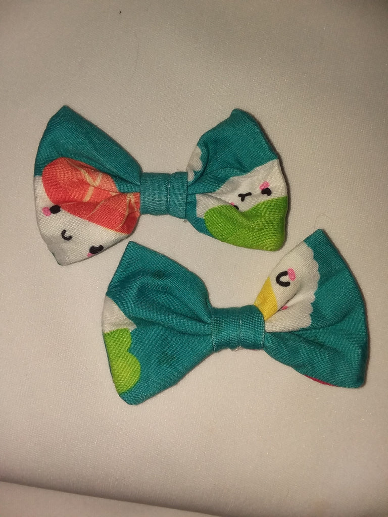 Lil Sushi Baby Fabric Hair Bow 2pc Set