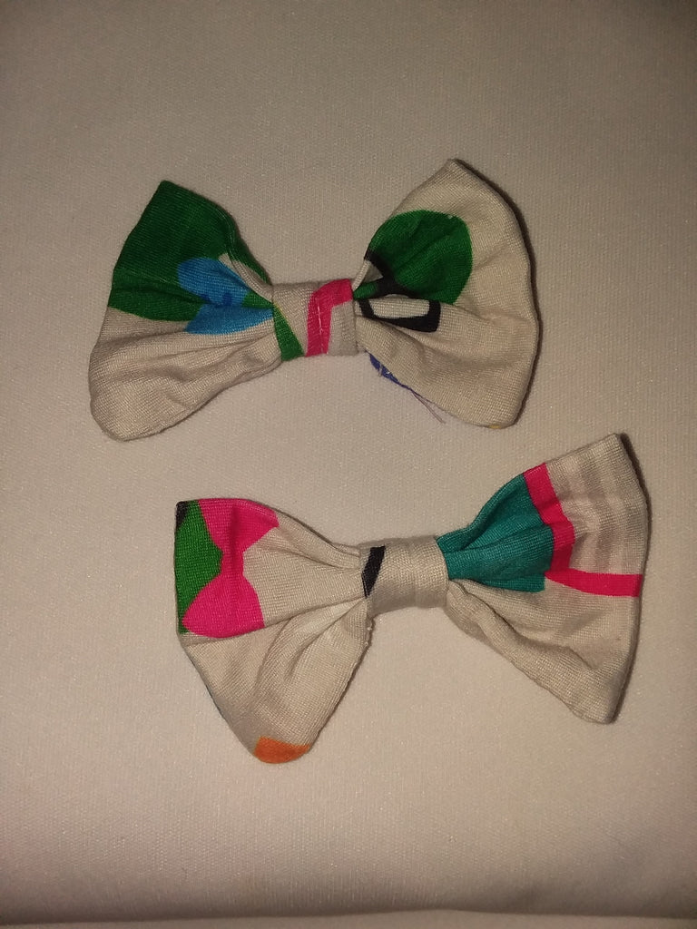 Lil Book Worm Fabric Hair Bow 2pc Set
