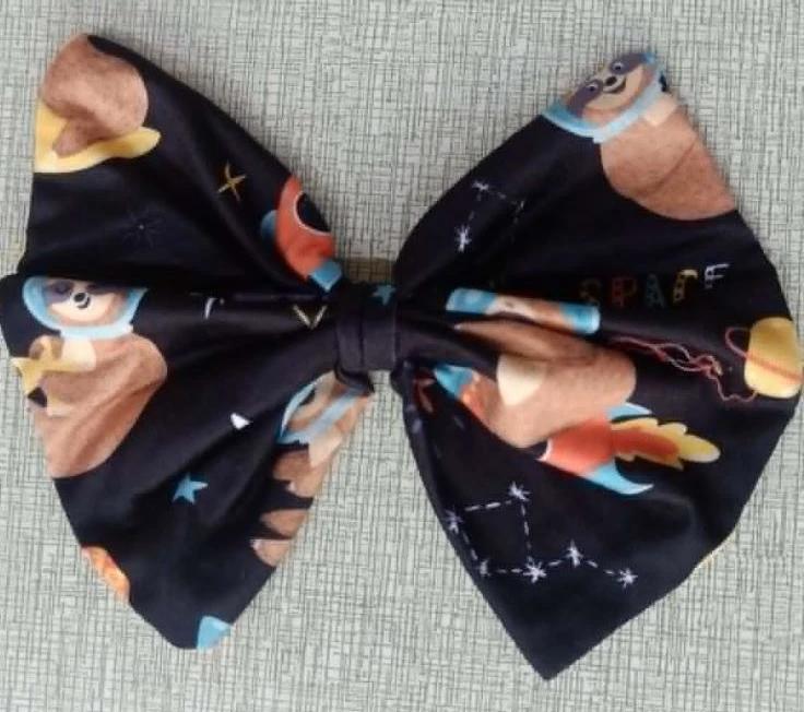Sloths in Space Fabric Hair Bow