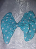 Light Blue & White Polka-Dots Fabric Hair Bow
