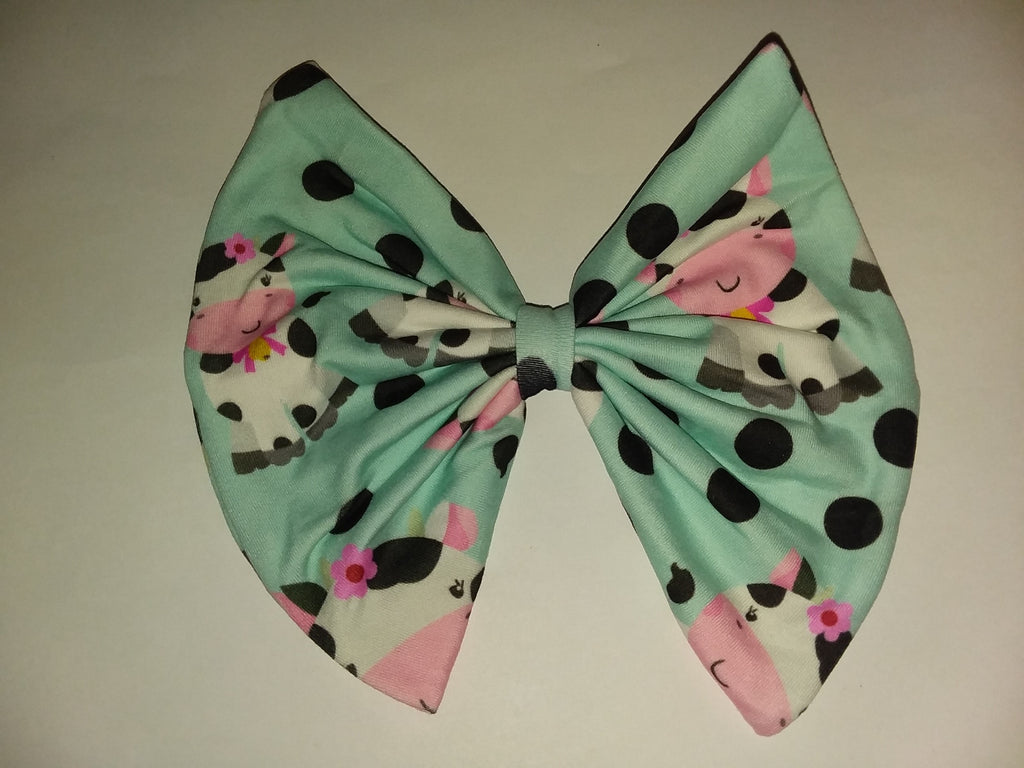 Lil Moo Moo Fabric Hair Bow