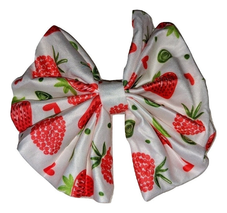 Lil Strawberry Fabric Hair Bow