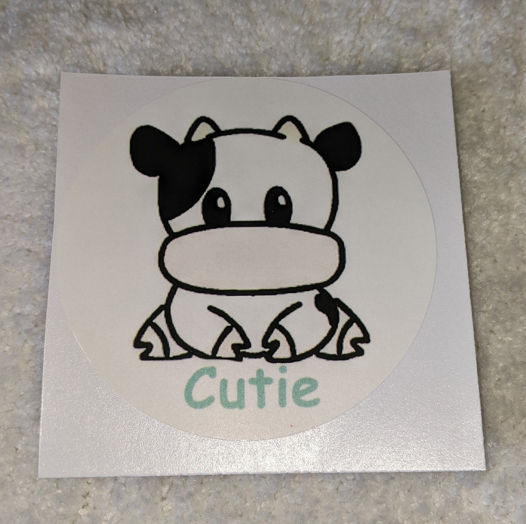 Cutie Cow Vinyl Sticker