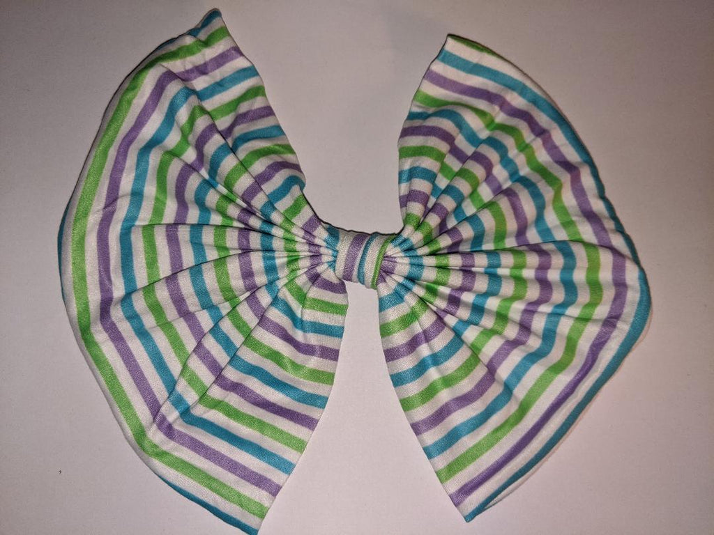 Stripes Fabric Hair Bow