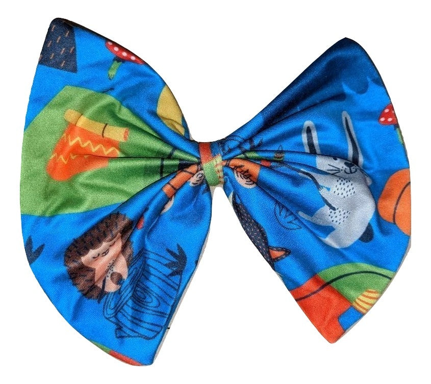 Camping Fabric Hair Bow