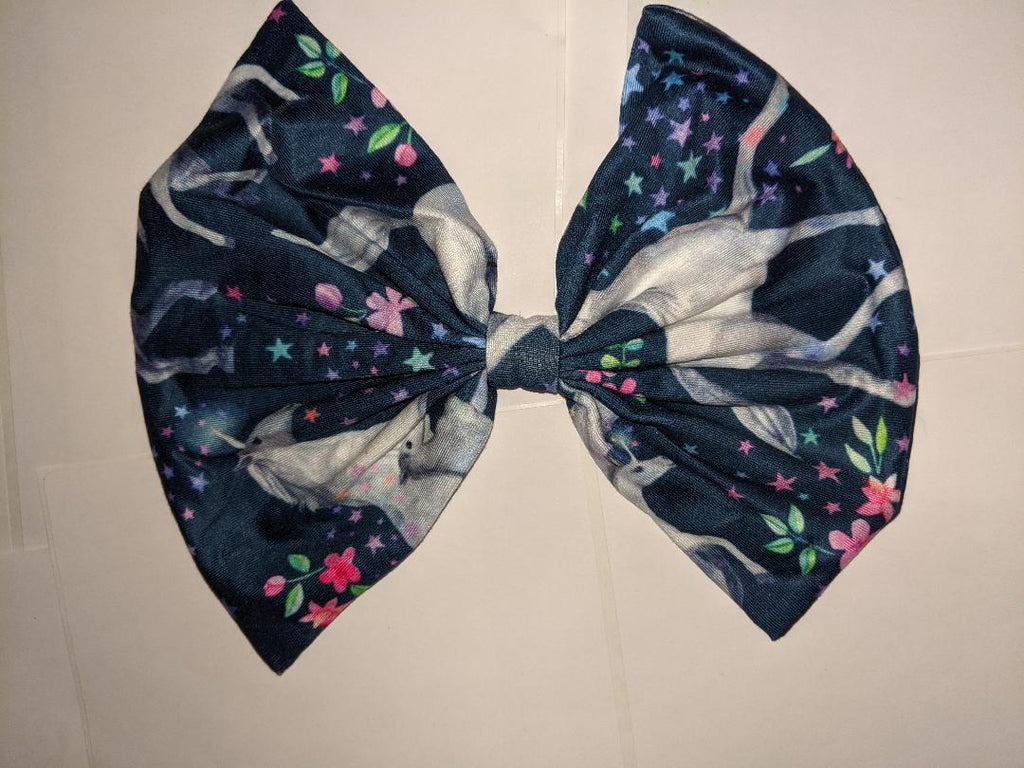 Princess Unicorn Fabric Hair Bow