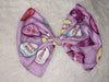 Purple Candy Hearts Fabric Hair Bow