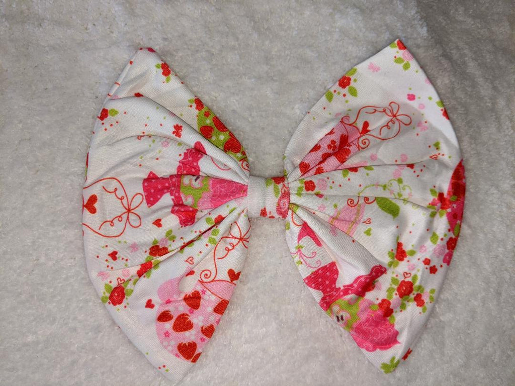 Tea Time Fabric Hair Bow